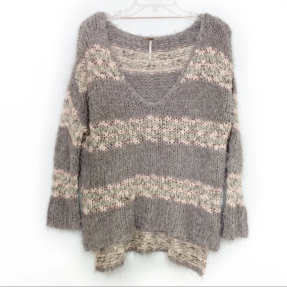 Free People Linus Stripe Pullover Sweater